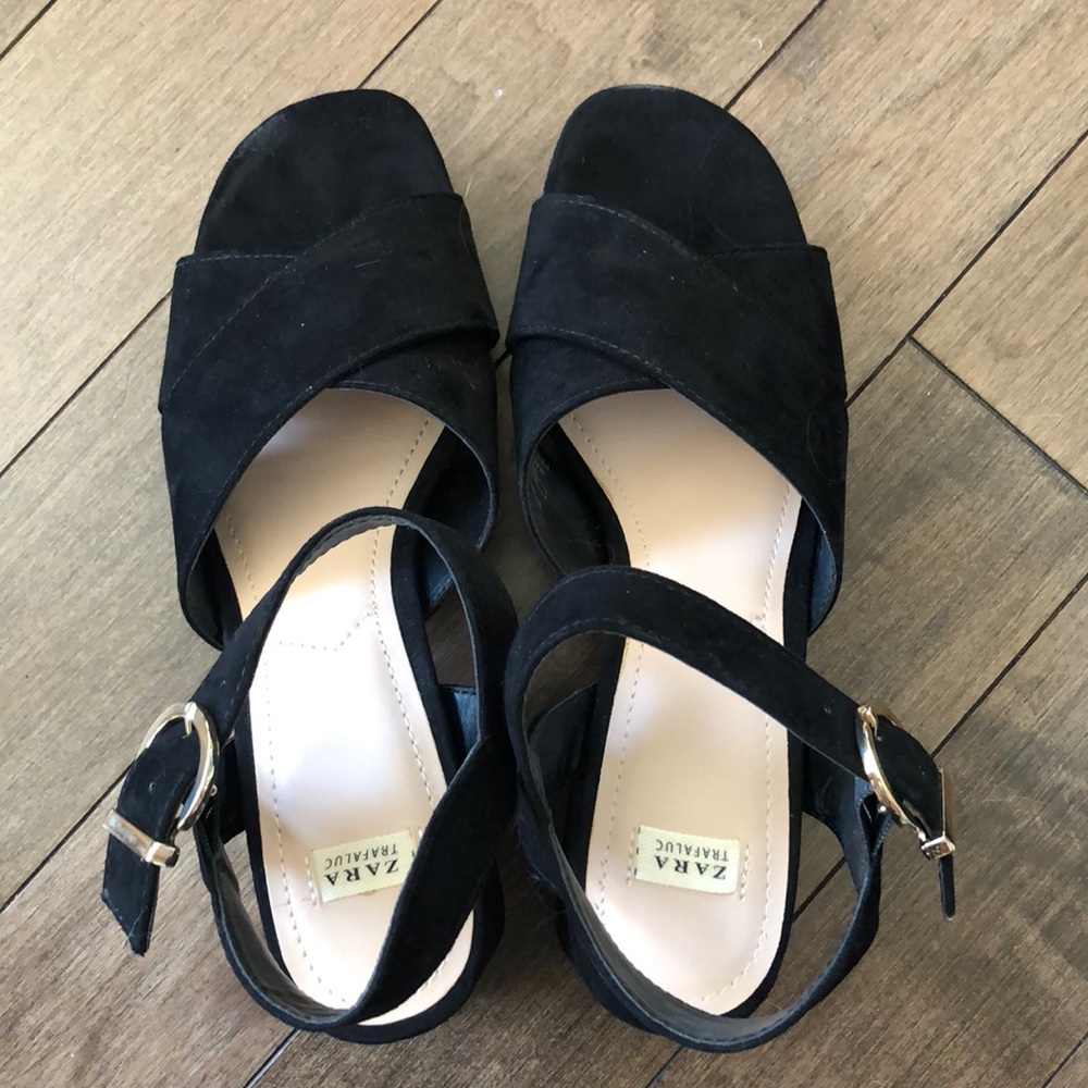 Zara Black Heeled Sandals
